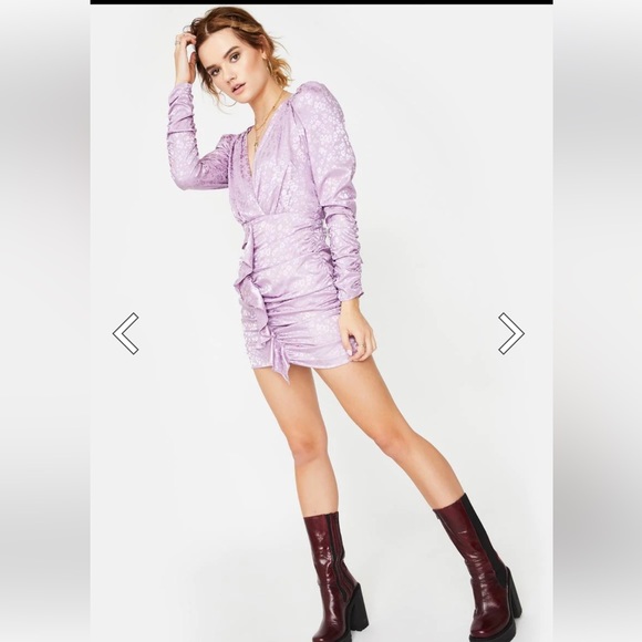 NWT For love lemons lilac purple Fiji cross front mini dress size S - Picture 12 of 12